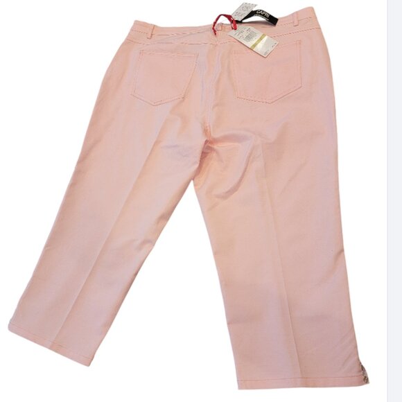 Ruby Rd. Make Me Blush Pink Capri Pants with Shell Button Accents - Picture 2 of 10